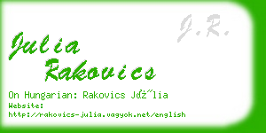 julia rakovics business card